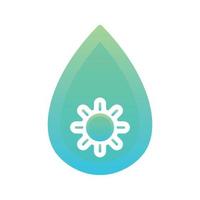 sun water logo gradient design template icon element vector