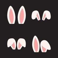 Easter bunny ears mask vector illustration. rabbit ear spring hat set isolated design.