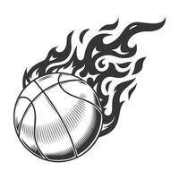 Hot basketball fire logo silhouette. basketball club graphic design logos or icons. vector illustration.