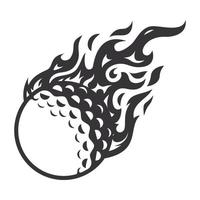 Hot Golf fire logo silhouette. golf club graphic design logos or icons. vector illustration.