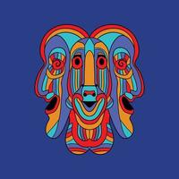 unique creative head design abstract colorful multicolor cubism surrealism style artwork premium vector
