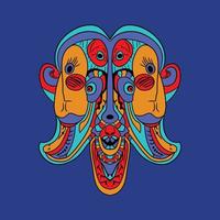 unique creative head design abstract colorful multicolor cubism surrealism style artwork premium vector