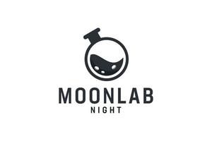 Moon logo with laboratory gradient concept vector