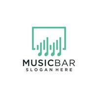 Note bar music logo and busines card inspiration vector