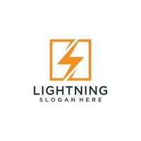 Lightning flash logo and business card design vector