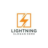 Lightning flash logo and business card design vector