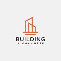 Monogram inspirational real estate building logo and business card vector