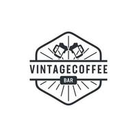 inspiración del logotipo de la insignia de la taza de la barra de café vintage