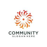 Community people logo and business card set vector