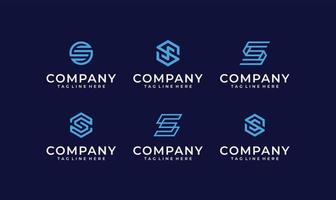 Set of modern letter s logo icon collection vector