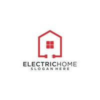 House with electrical logo and business card inspiration vector
