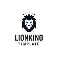 Vintage black lion king logo design inspiration template vector