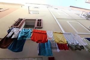 Haifa Israel June 12, 2020 . Drying clothes on the street in a big city photo