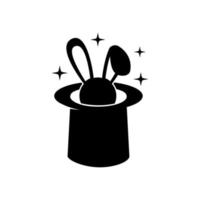 rabbit in magic hat icon vector