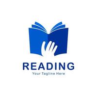 logotipo de libro de lectura vector