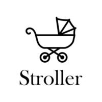 baby stroller logo vector