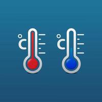 Ilustración de diseño de icono de temperatura fría y caliente de Celsius vector