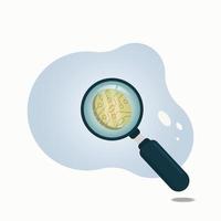 Magnifying glass and 3d circuit board icon vector illustration