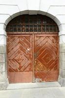 Tel Aviv July 20, 2019. Architectural design element of a door for entering and exiting a building photo