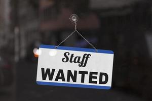 Staff wanted sign photo