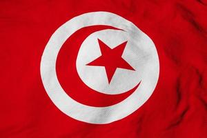3D rendering Tunisian flag photo