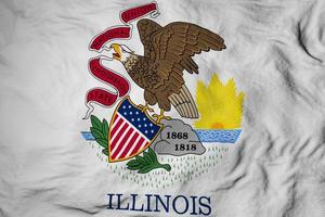 Flag of Illinois in 3D rendering photo