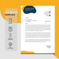 Professional Corporate letterhead Design Template, Yellow and Blue Fully Editable Letterhead vector