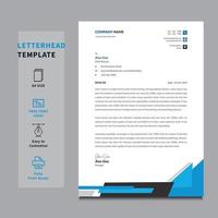 Modern black and blue letterhead design template vector