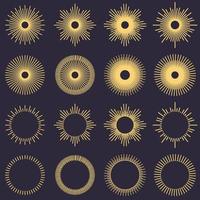 Abstract Sunburst vintage set collection vector