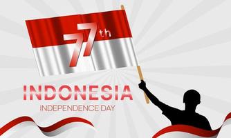 indonesian independence day 17 august 77 years indonesian independence background vector