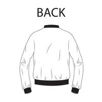 mens jacket back outline view vector