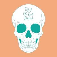 Vector illustration of a skull for the day of the dead. Psychedelic colors.