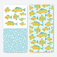 Cute fish vector collection in flat cartoon style