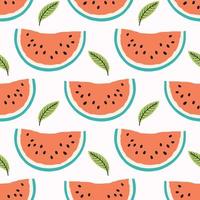 Vector seamless pattern with watermelon and ice cream.