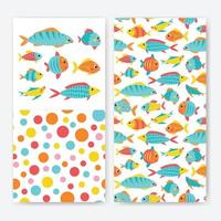 Cute fish vector collection in flat cartoon style