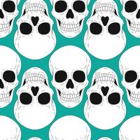 Vector illustration, seamless pattern with skulls. Sugar skull. The day of the Dead.