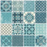 Traditional ornate portuguese tiles azulejos. Vintage pattern for textile design. vector