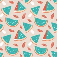 Vector seamless pattern with watermelon and ice cream.