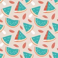 Vector seamless pattern with watermelon and ice cream.