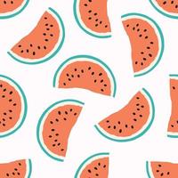 Vector seamless pattern with watermelon and ice cream.