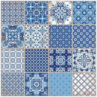 Traditional ornate portuguese tiles azulejos. Vintage pattern for textile design. vector