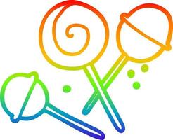 rainbow gradient line drawing traditional lollipop vector