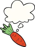 cartoon carrot and thought bubble vector