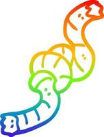 rainbow gradient line drawing cartoon knotted rope vector