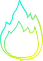 cold gradient line drawing cartoon fire vector