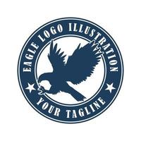 eagle logo badge design vector