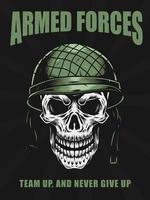 military slogan poster design vector