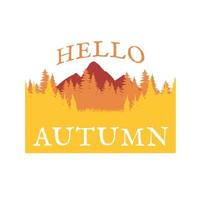 hello autumn season simple design vector