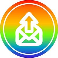 enviar correo electrónico circular en el espectro del arco iris vector