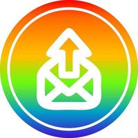 send email circular in rainbow spectrum vector